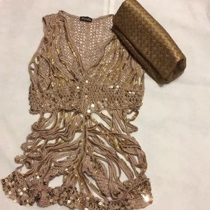 Super Gorgeous Crochet Top/sequins and bugle beads
